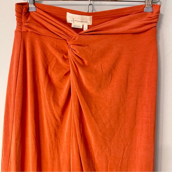 Anthropologie Twist Wrap Maxi Skirt Size Small Coral - Picture 9 of 13